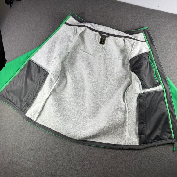 Under Armour Storm Jacket Women L Green Fleece Full Zip Coldgear UA - Picture 10 of 14